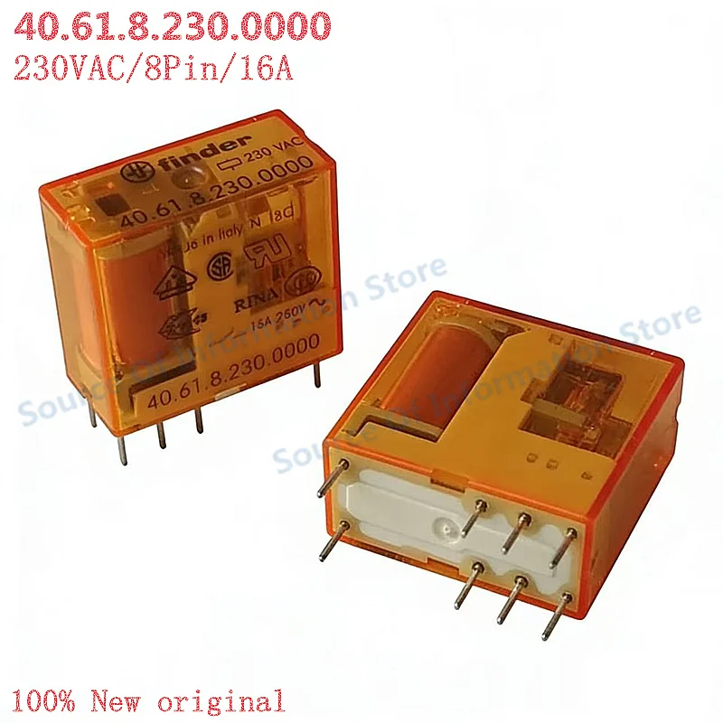 Finder Relay 40.61.8.230.0000 Type 40.61 230VAC 8Pin 16A 100% New
