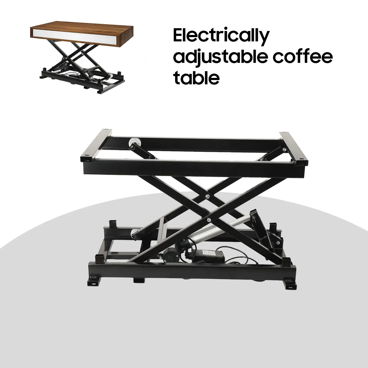 

Foldable Electric Electric Lifting Coffee Table Dining Table 110-220V Lifting Hardware Folding Iron Frame Wired Remote Control