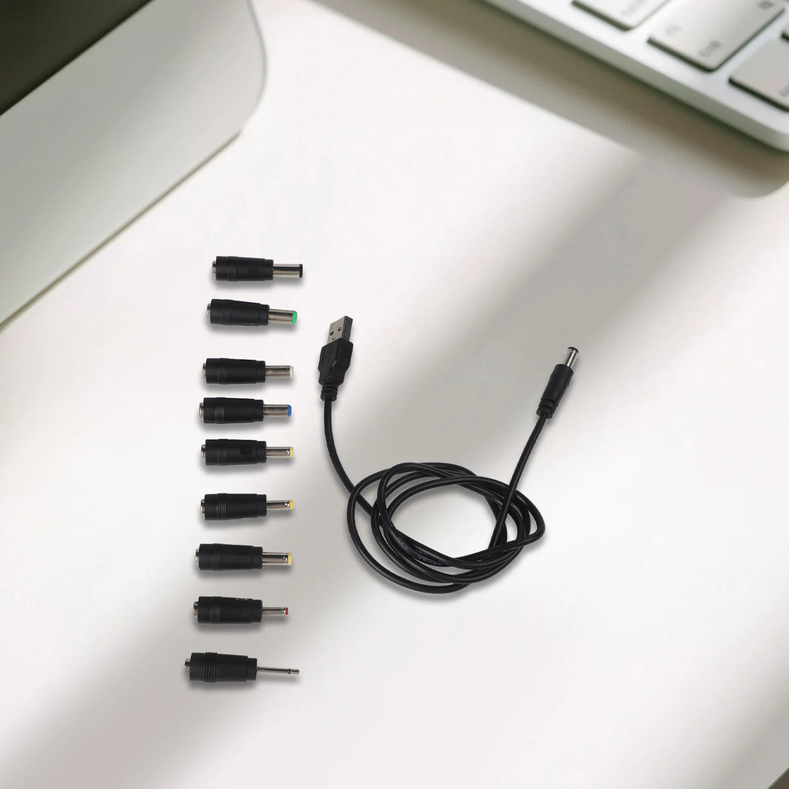 Power Cable USB To DC Power Cable 6.4 * 4.4mm Hassle-Free Setup Travel-Friendly Interchangeable Connectors 3.3ft Length