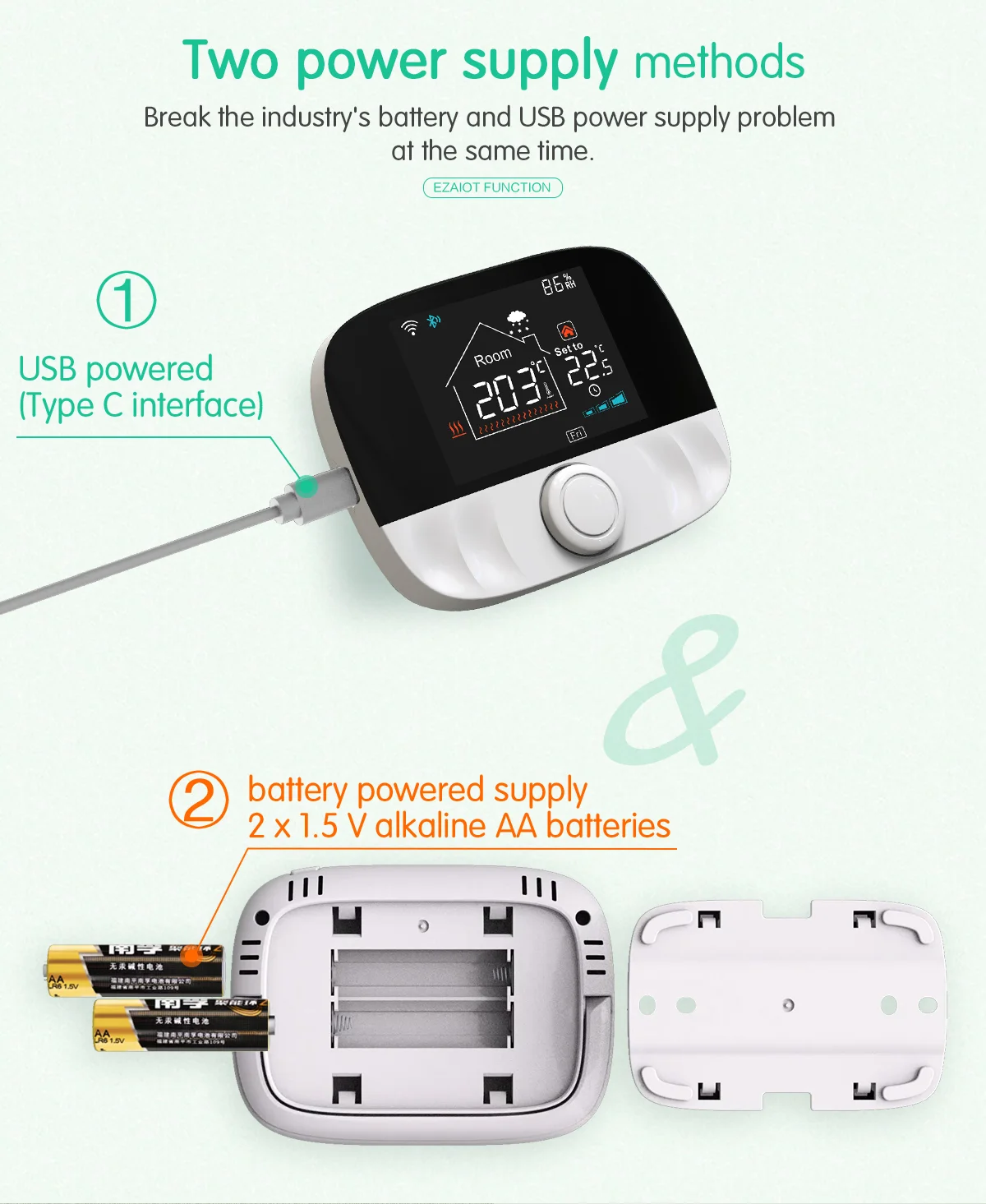 Tuya Smart Thermostat WiFi RF 433 Drahtloses Raumthermostat-Set für Wasserheizung, Gasboiler, Temperaturregler, Smart Life App, batterie-/USB-betrieben, Sprachsteuerung, kompatibel mit Alexa, Google Home, Alice – Detail 9