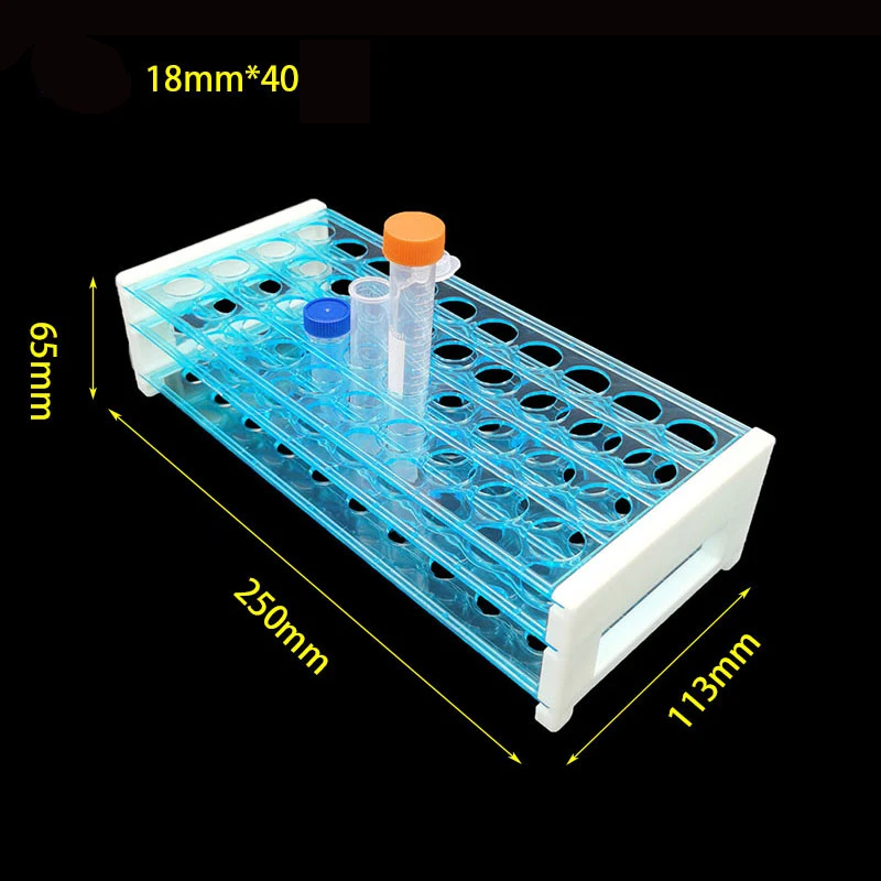 Three-layer Detachable Assembly 18mm Test Tube Plastic Support 40-hole Position Laboratory Sample Pipe Rack Teaching Supplies