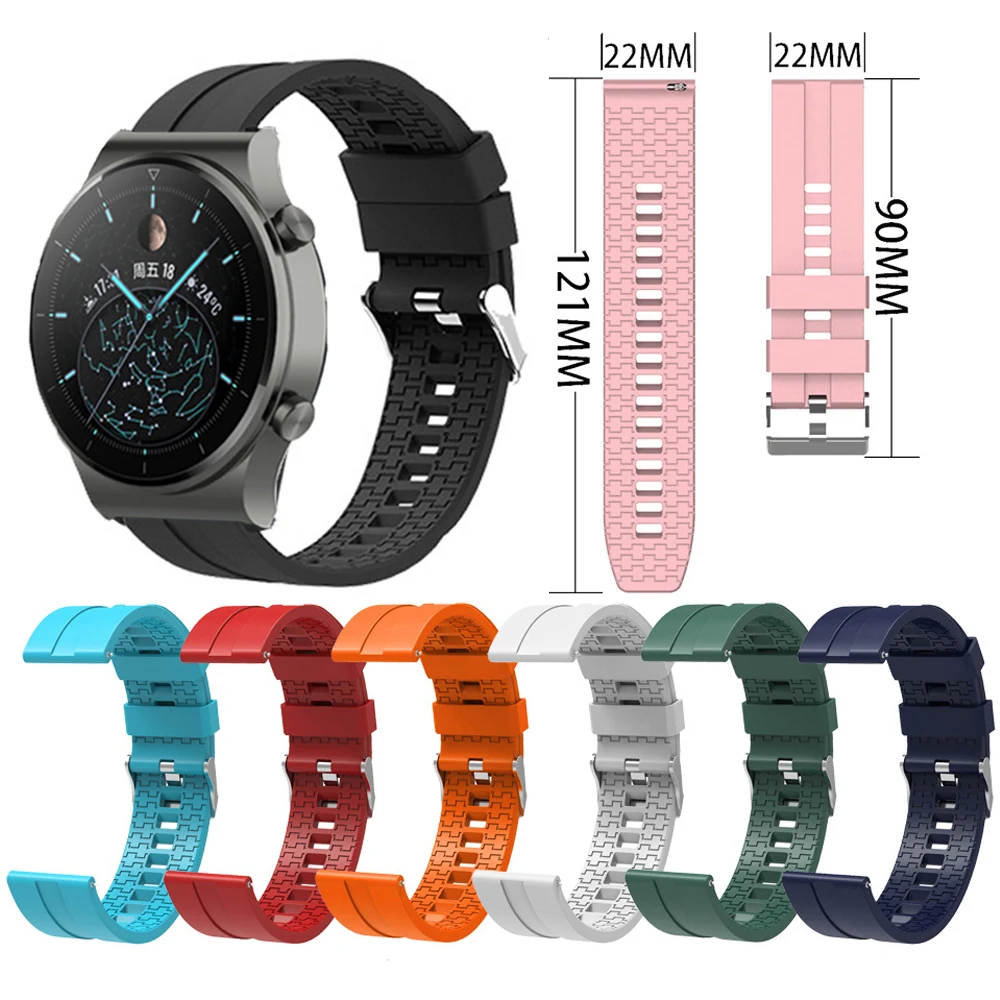 22มม.สายนาฬิกาซิลิโคนแฟชั่นสำหรับ Huawei GT 2 Pro นาฬิกาสำหรับ GT 46มม./Honor Magic/magic 2 46มม./GS Pro เปลี่ยน Watchband