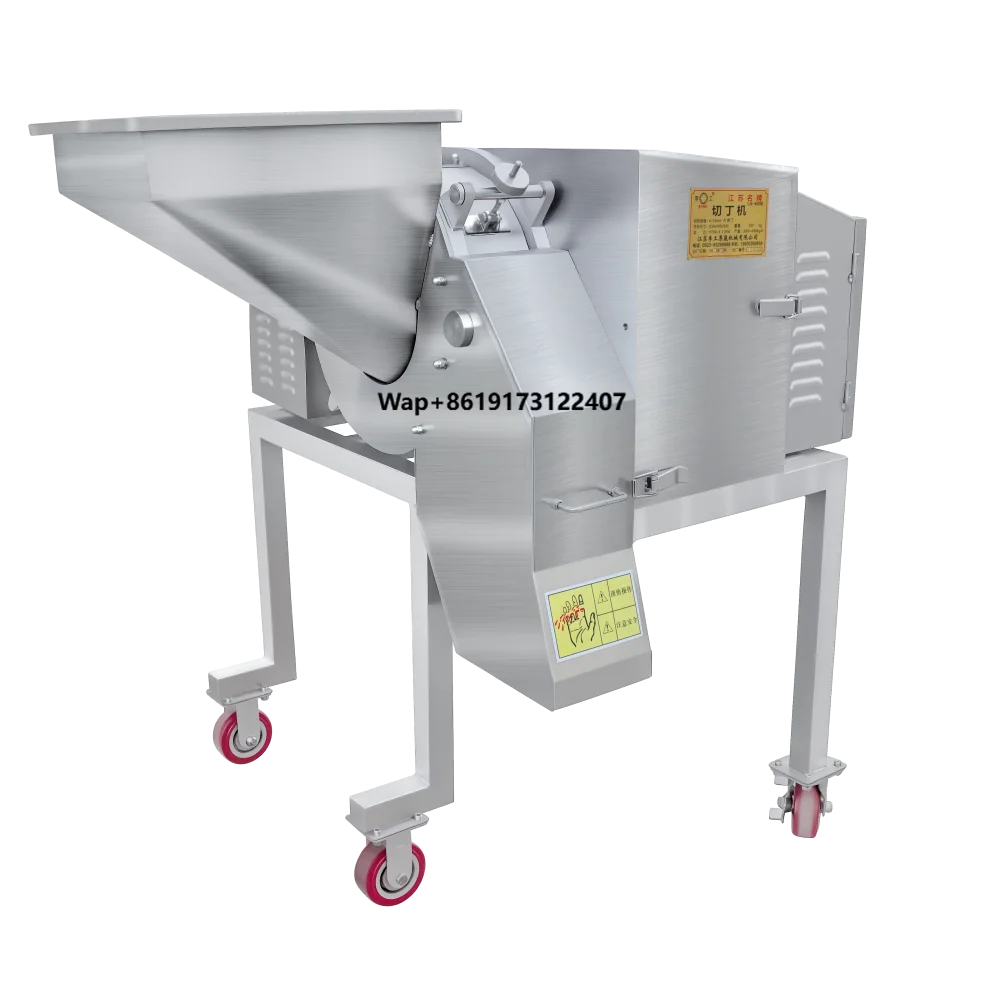 Automatic 3-Axis Vegetable Fruit Dicing Machine, 4-24mm Adjustable Cube Size