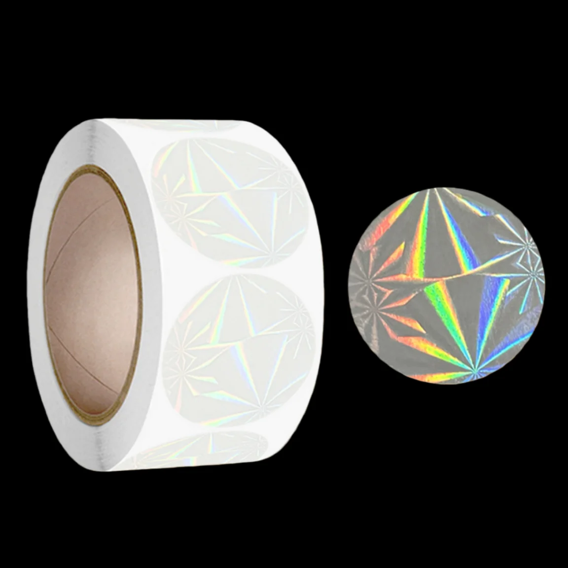 500/1000pcs Transparent Laser Snowflake Film Self-adhesive Seals Stickers for Gift Box Package Sealing, Wedding Party Invitation