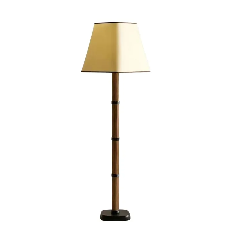 Modern designer bamboo vertical floor lamp, living room bedroom decorative lamp, solid wood homestay, antique style