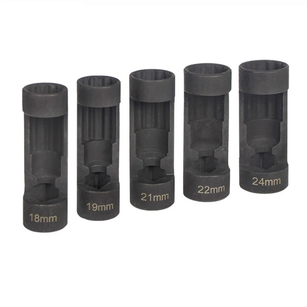 5pcs 12 Point Suspension Strut Nut Socket Set 1/2in Drive Notch Sleeve Chrome Vanadium Steel Adapter For For Car Repair Tools