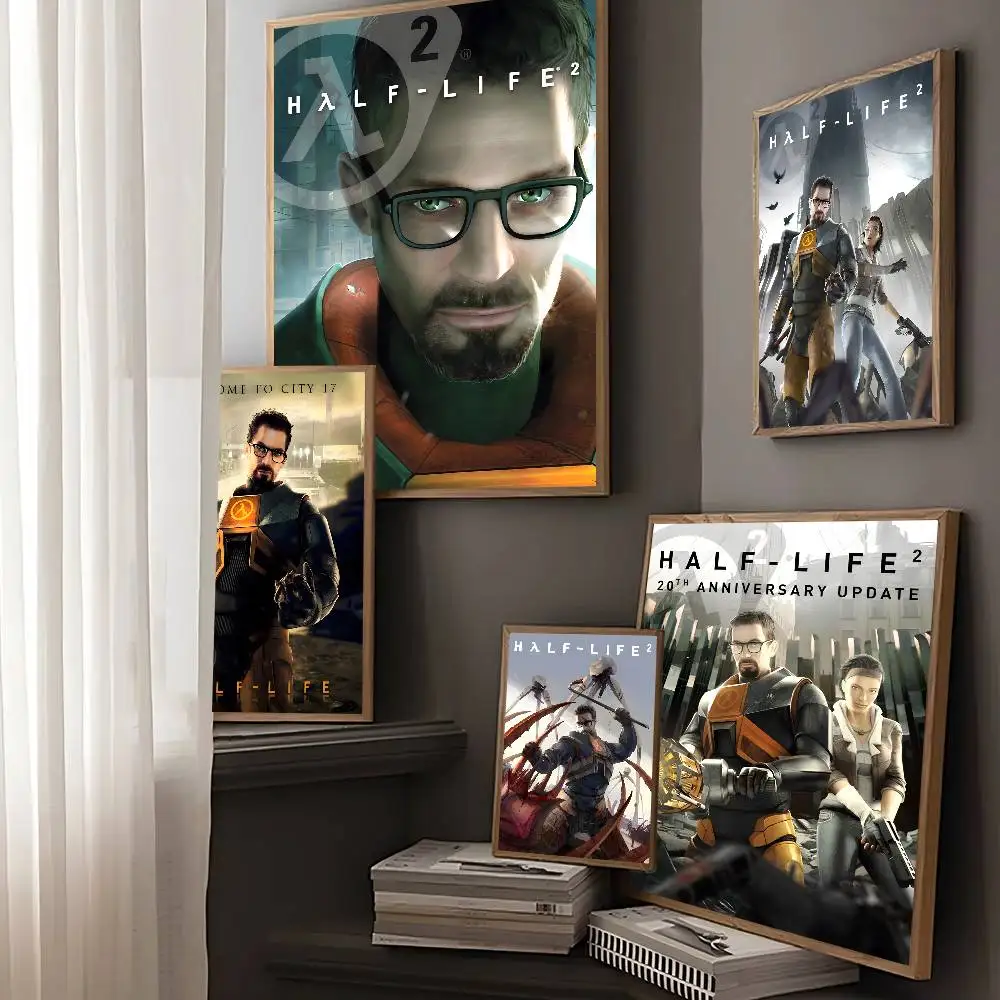 Винтажные постеры Half Life 2, наклейки на стену, принты на белой бумаге, художественные постеры