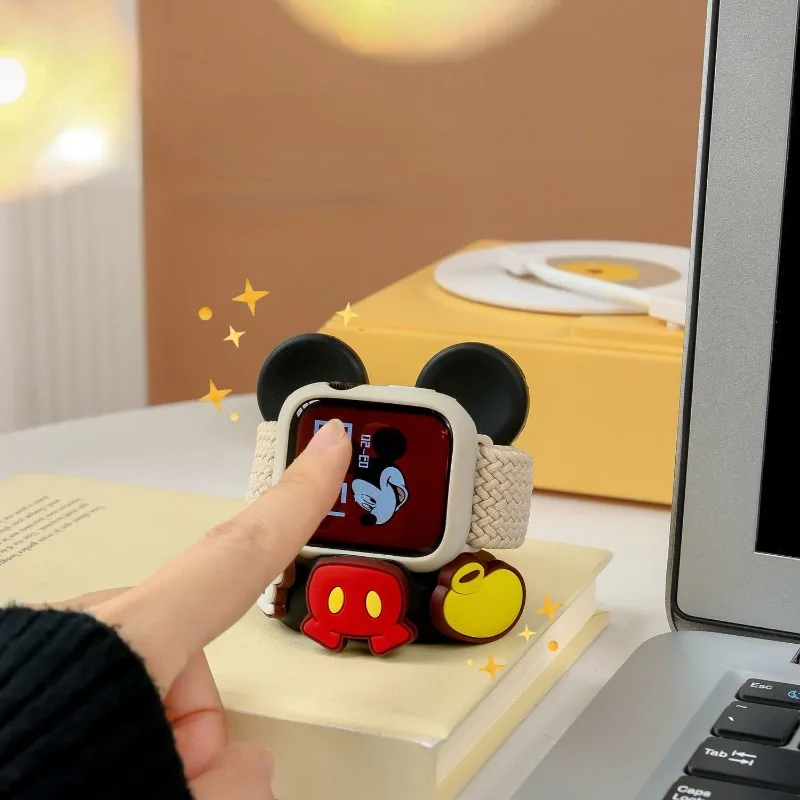 Disney Mickey Charging Base for Apple Watch 7 6 5 4 IWatch 3 2 Silicone Stand Charging Dock Holder Desktop Wireless Charger Base