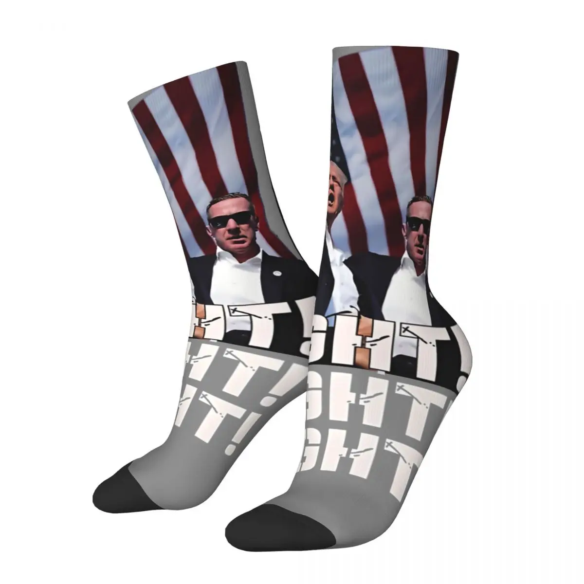 Funny Crazy compression Dream Sock for Men Hip Hop Vintage T-Trumps Happy Seamless Pattern Printed Boys Crew Sock Novelty Gift