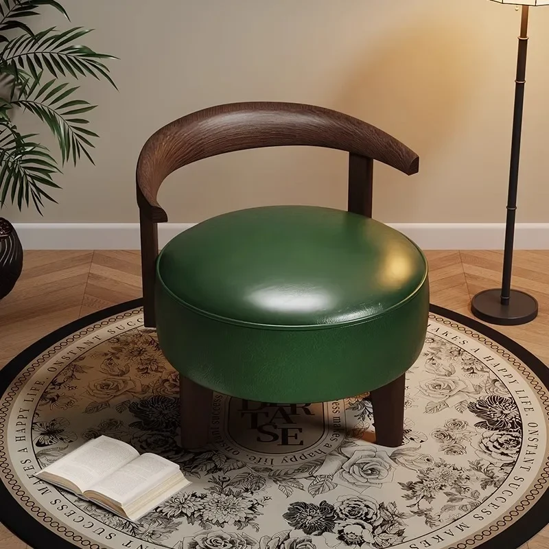 Rotatable single sofa back chair living room solid wood chair bedroom balcony leisure chair