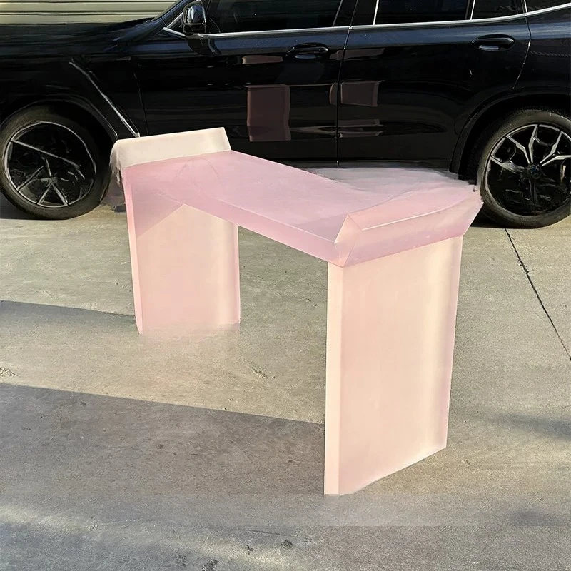 Acrylic matte powder entrance table Hotel lobby simple modern entrance case ins style simple Internet celebrity narrow table