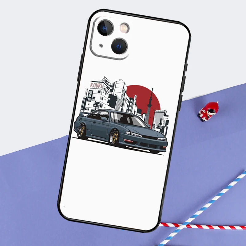 Silvia S13 S14 S15 Car For iPhone 16 15 14 Pro Max Phone Case For iPhone 16 15 13 11 12 Pro Max Mini 7 8 Plus XS X XR Cover