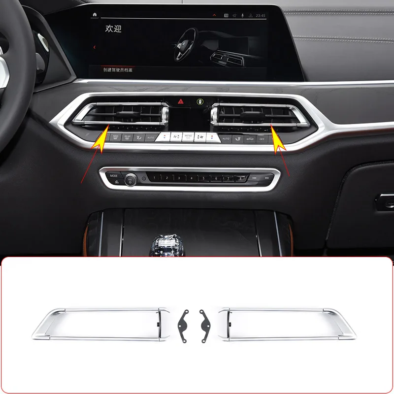 

For BMW X5 X6 X7 G05 G06 G07 2018-2021 Car Interior Central Control Air Conditioning Air Outlet Frame Trim (Replacement Parts)