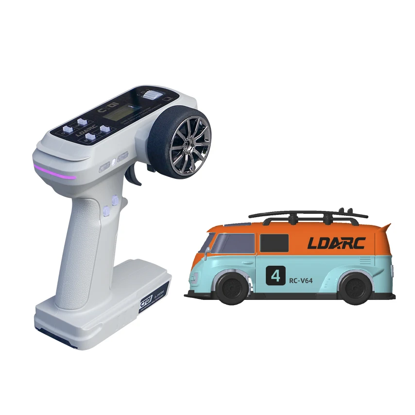 LDARC V64 1/64 MINI RC Symulowany Elektryczny Model Auta Sterowany Zdalnie Autobus Stołowy RTR 2.4GHz Zabawki dla Dorosłych i Dzieci