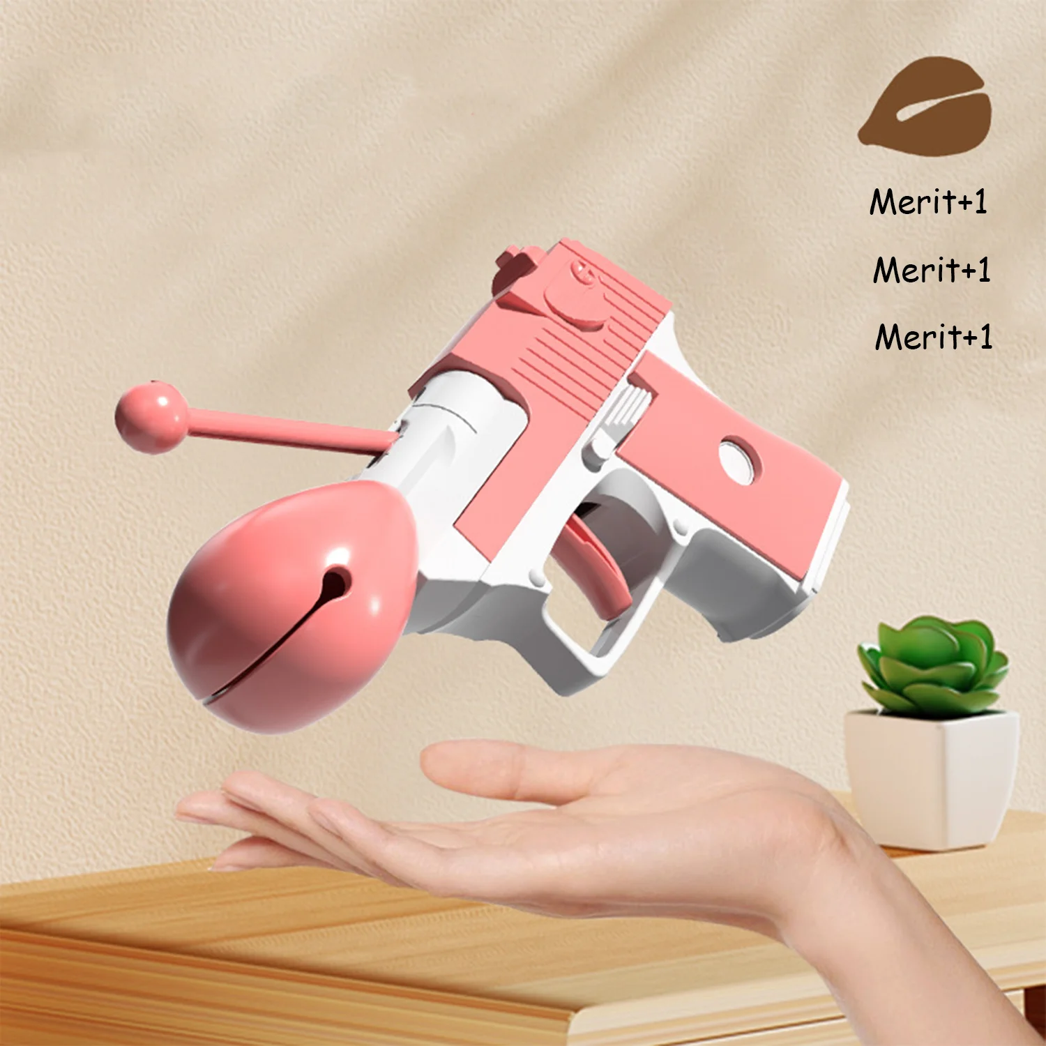 Wooden Fish Stress Relief Merit Gun Radish Gun Children\'s Personalized Toy Novelty Gift Party Atmosphere