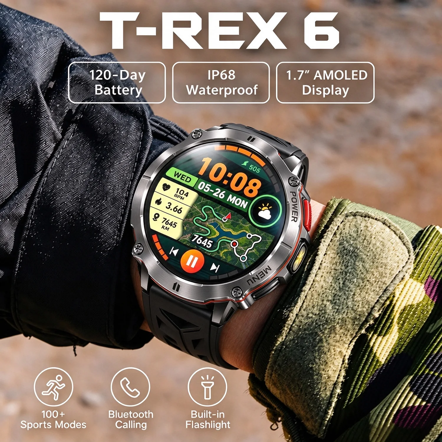 2026 T-REX6 Smart Watch Men 1.7