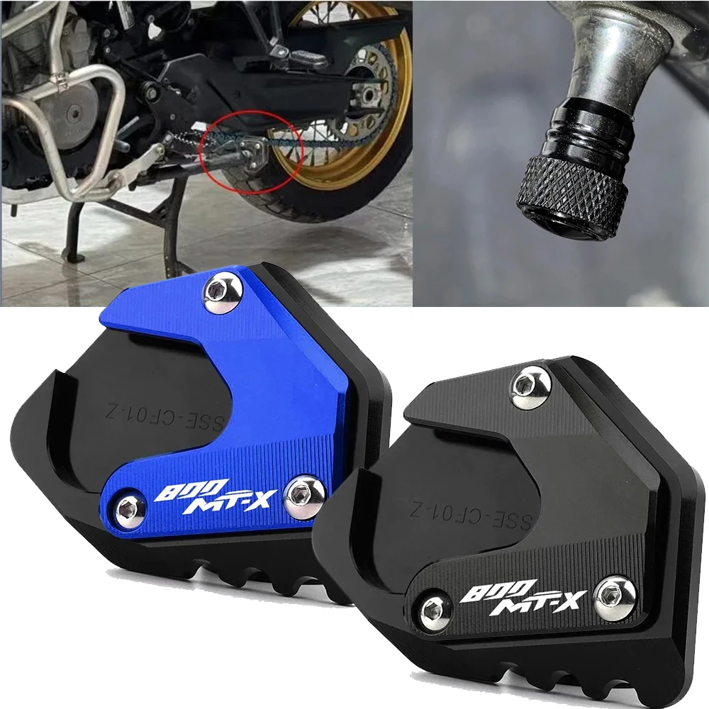 ل CFMOTO 800MT 800MT-X 800MTX MT800 CF 800 MT 2021-2025 2026 دراجة نارية الجانب حامل الموسع وسادة دعم مسنده صمام قبعات