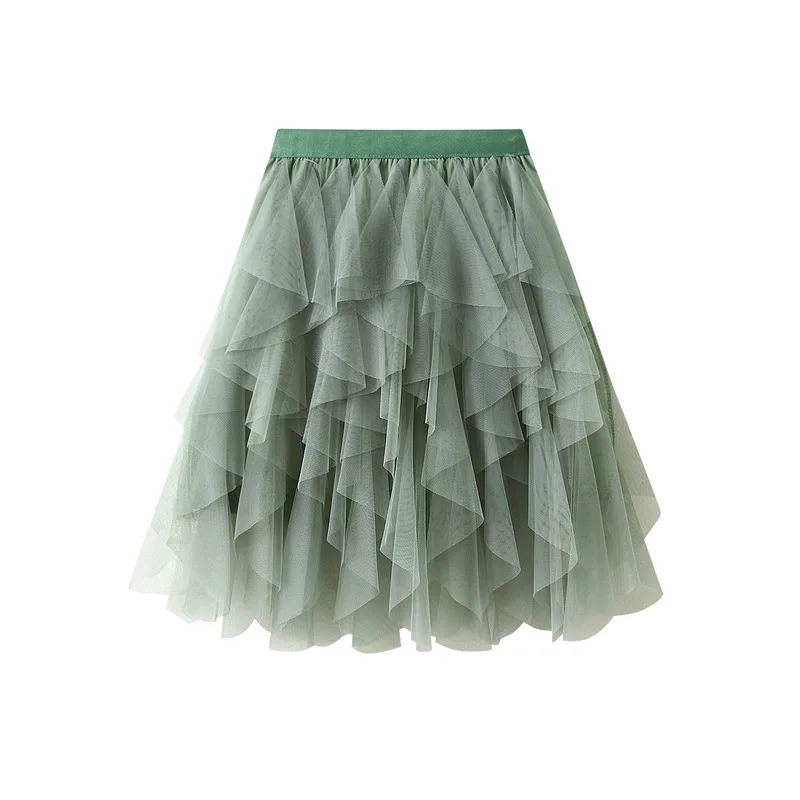 

Half length skirt, fashionable, comfortable, breathable, summer mesh, fluffy short style
