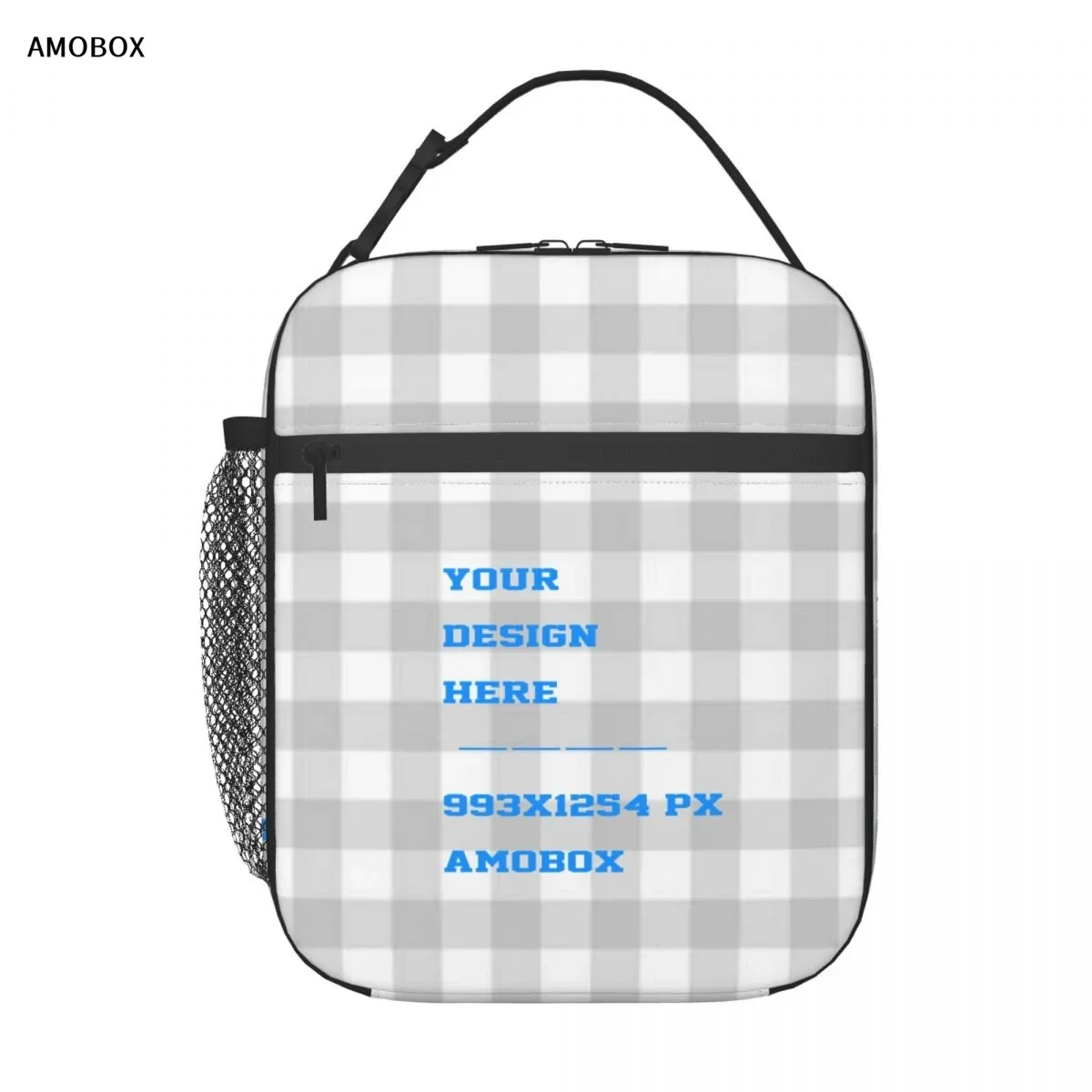

AMOBOX Customizable Insulated Lunch Bag, Reusable with Handles, Carry On Food Cooler Tote Bags for School Picnic Hiking Work
