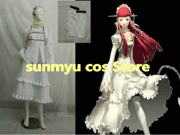 Chidori Yoshino Cosplay Costume Customize Size Halloween White Dress With Stockings Hair Hoop view 6