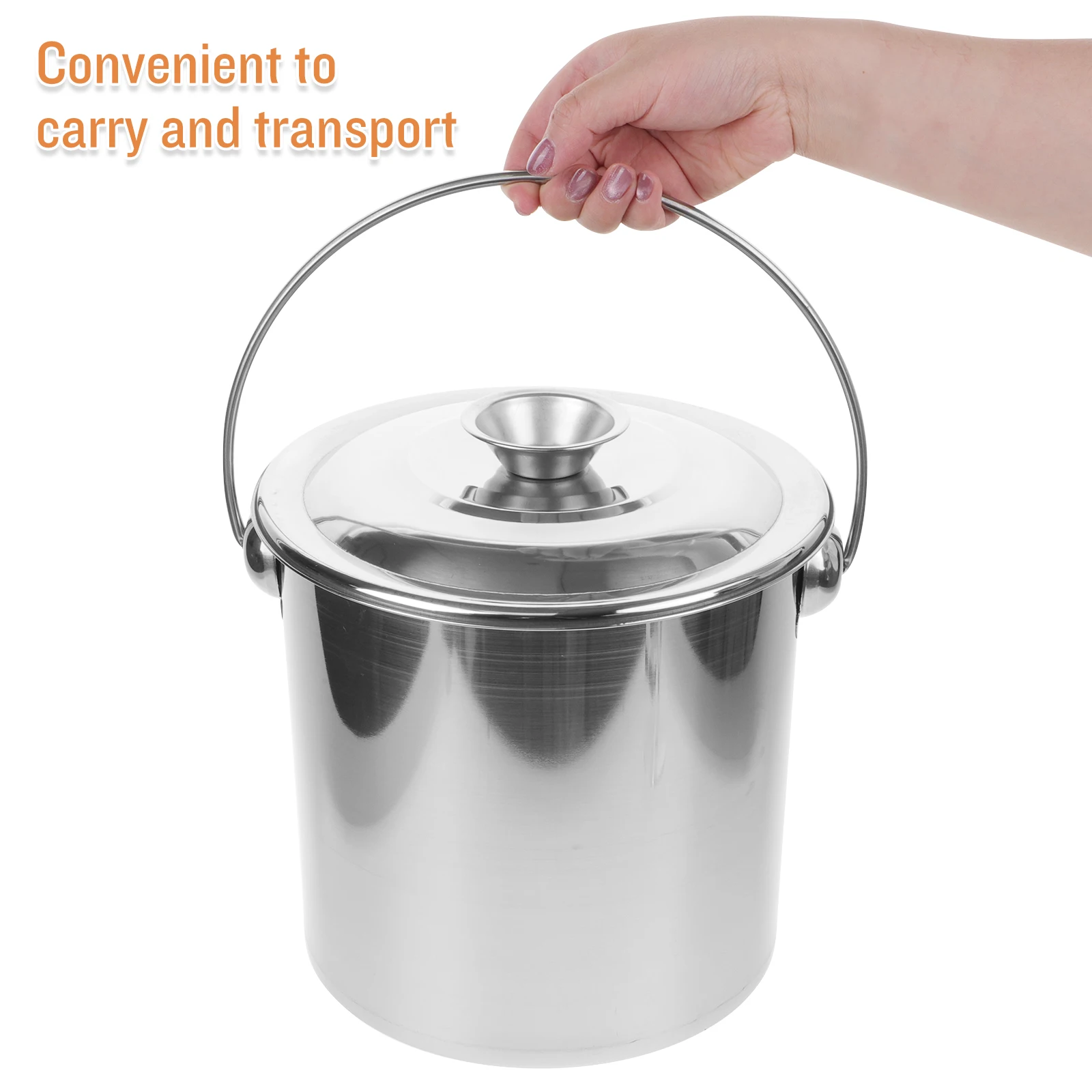 

Stainless Steel Bucket 25L Kitchen Storage Container Food Stainless Steel Bucket Grade Safe Home Camping Pet Supplies
