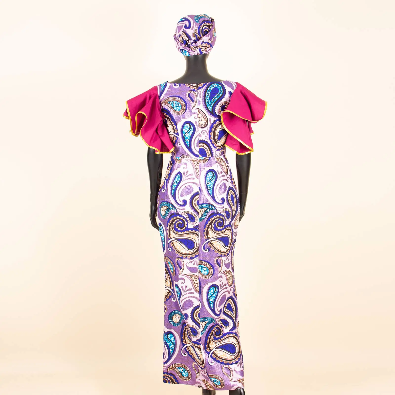 Luxury African Women Dress Long Gild Dress Dashiki Print Dress with Headwrap Elegant Lady Dresses for Formal Occasions 2425091