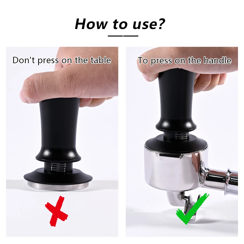 سدادة قهوة ثابتة مع ضغط زنبركي معايرة من الفولاذ المقاوم للصدأ لضغط مسحوق القهوة 51/53/58 مللي متر أداة توزيع الإسبريسو #2