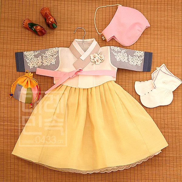 

2020 Summer Cotton Silk Full Sleeve Hanbok Dress Korean Traditional Dress for Children Stage Dance Copaly Costume Gift