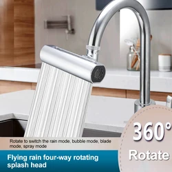 360 degrees Rotatable Waterfall Kitchen Faucet Splash Guard Rotating Booster Extension Spout Head Universal Accessories