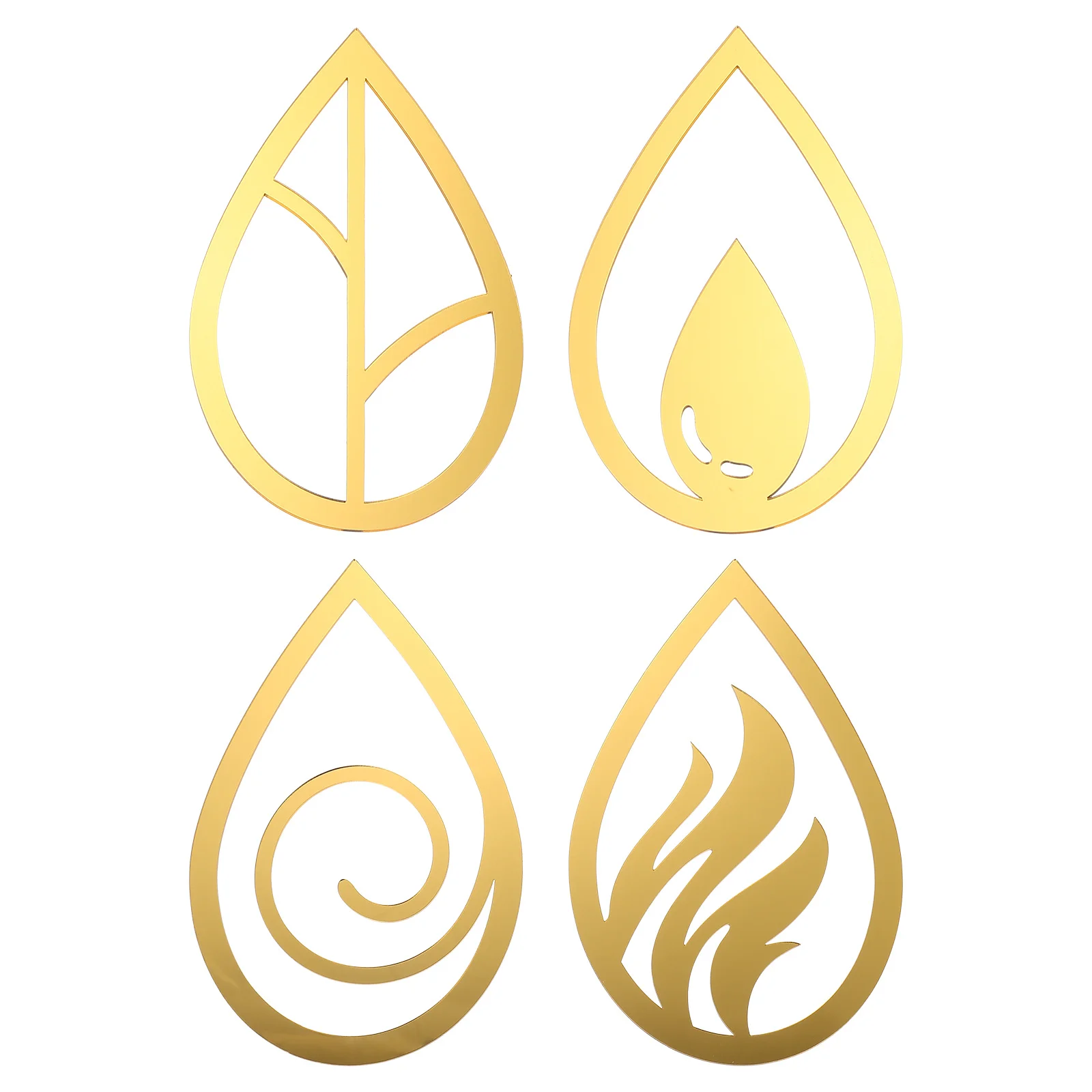 

4Pcs Acrylic Wall Sticker Decor Water Drop Design Modern Home Office Decoration Easy Stick Removable Decal Wall Sticker