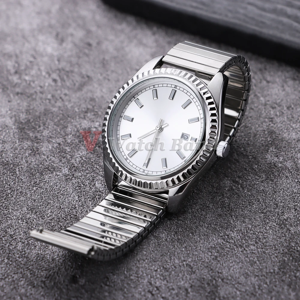 NEUES Schnellverschluss-Edelstahl-elastisches Stretcharmband 14/16/18/20/22 mm Uhrenarmband-Zubehör Armband Metall-Erweiterungsgurte – Detail 11