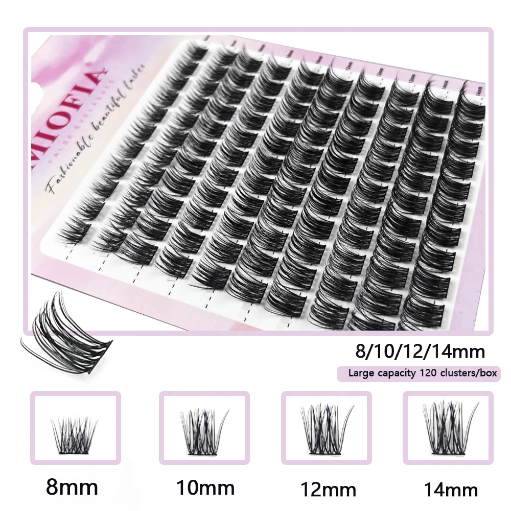 1 pudełko/120 klastrów rzęsy z norek 8-14mm pojedyncze rzęsy naturalny wygląd D Curl puszyste klastry rzęsy DIY narzędzia do przedłużania rzęs