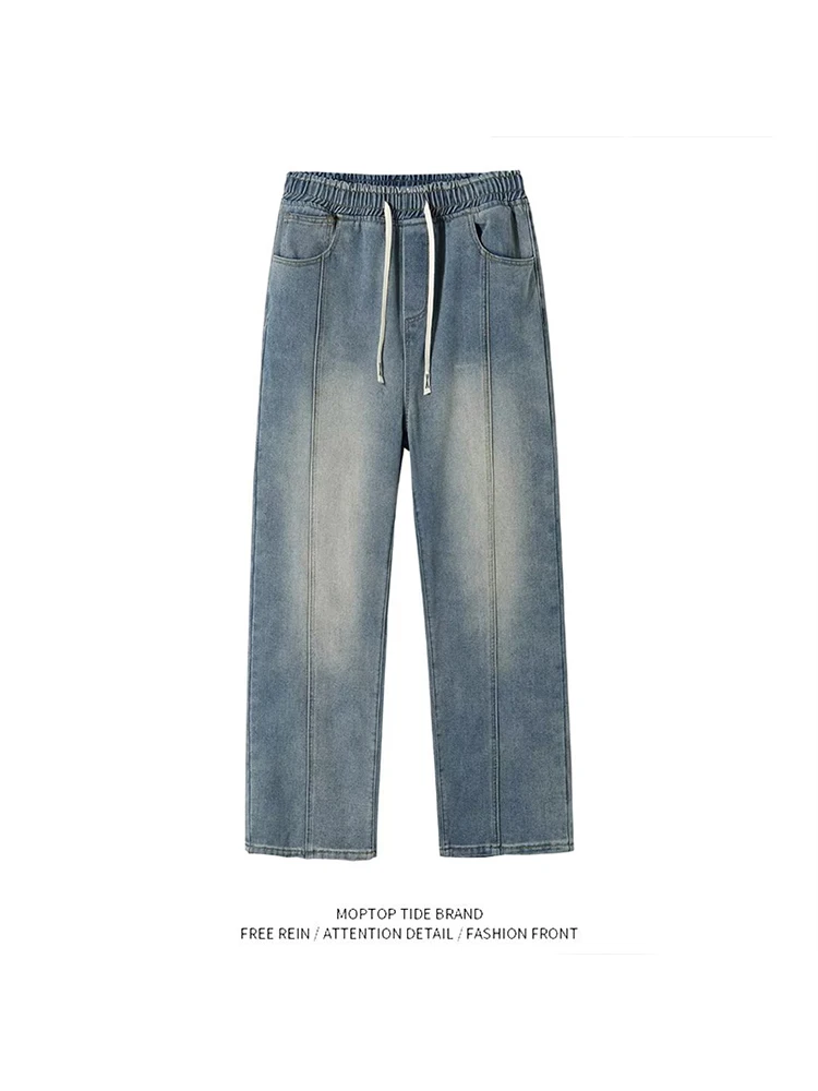 

Ретро-джинсы в американском стиле, весна 2024, новые модные прямые свободные широкие брюки от бренда High Street