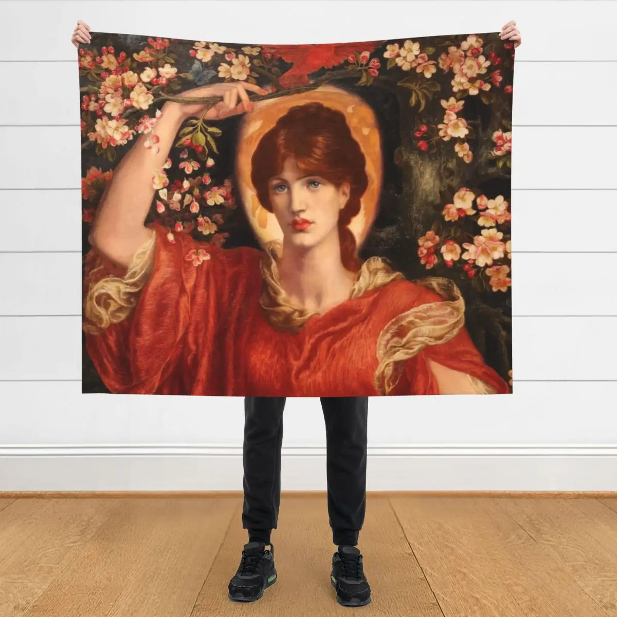 

A Vision of Fiammetta Dante Gabriel Rossetti 1878 Pre-Raphaelite Art Throw Blanket Hairys Luxury Designer Thermal Soft Blankets