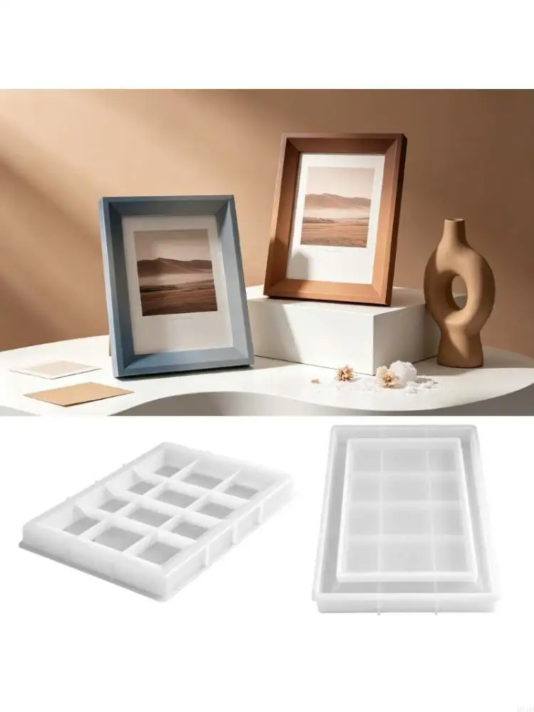 Rectangle Photo Frame Silicone Mold Easy Release Customizable Frame Mold for Home Decoration Jewelry Making Tool