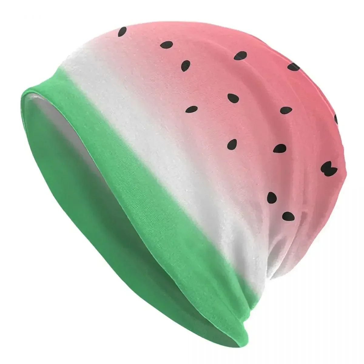 Watermelon Ombre Stripes Warm Knitted Cap Hip Hop Bonnet Hat Autumn Winter Outdoor Beanies Hats for Unisex Adult