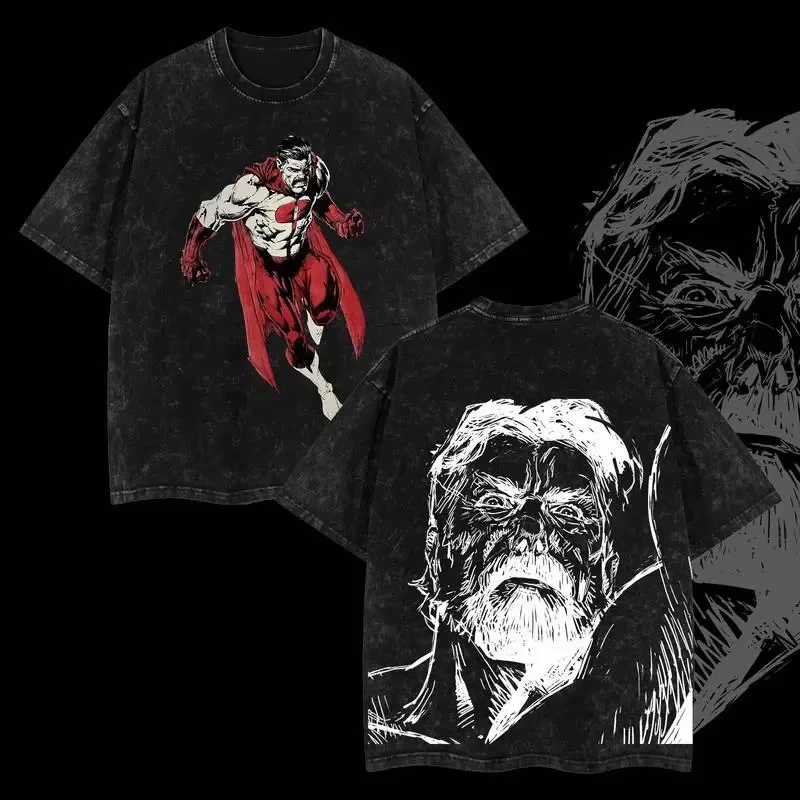 Invincible Mark Grayson T-shirt Vintage Washed Superhero Comic Graphic Unisex Oversized Crew Neck Cotton Short Sleeve Tee Tops