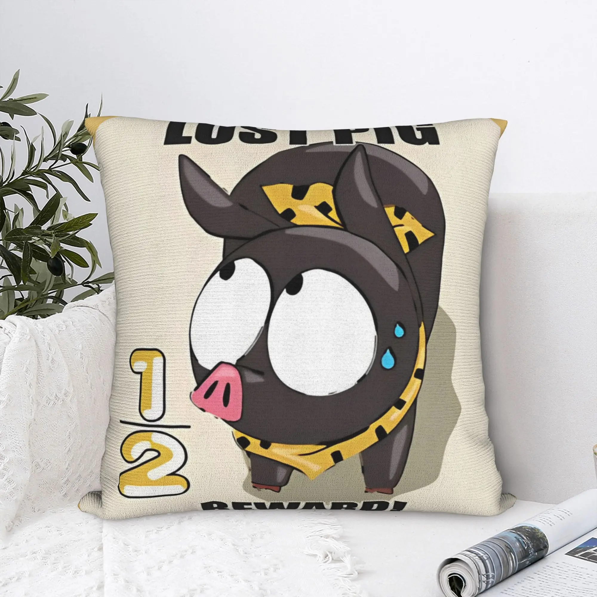 P-chan Ryoga Lost Pig - Ranma 1/2 Pillowcase Polyester Cushion Cover Decor  Throw Pillow Case Cover Chair Zippered 40X40cm