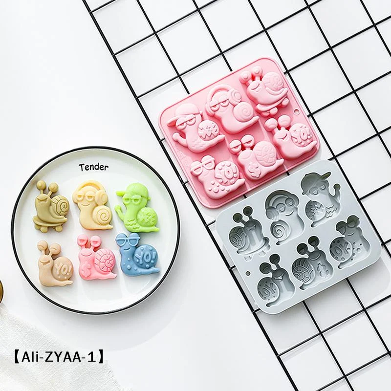 【A】Chocolate Mold Snail Silicone Mold For Cake Gummy Jello , Cake Decoration Soap Mold Silicone Baking Mold