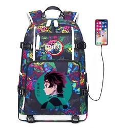 2022 new high school student schoolbag cross-border printing Demon Slayer waterproof computer travel backpack