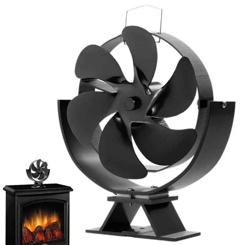 

6 Blades Stove Fan Sturdy Hot Air Stove Fans Fireplace for Home 360 Degree Rotatable Heat Circulation Stove Fan for Burner