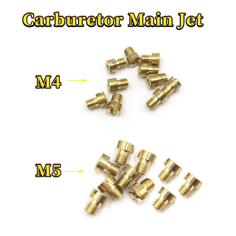 Pack of 10pcs Carburetor Main Jet M4 M5 5mm 6mm Thread for DellOrto BGM Motoforce Carburetor Injector Nozzle Size 40-205