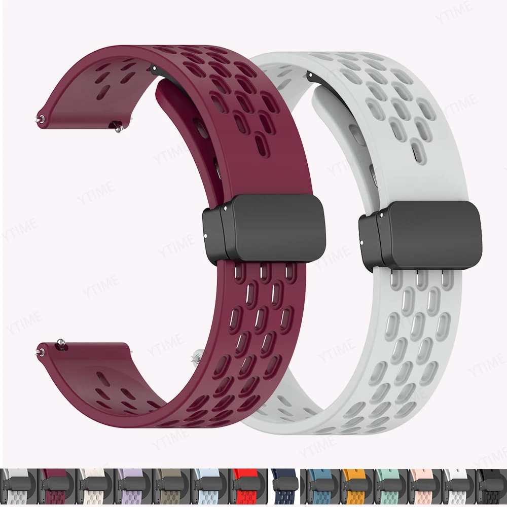 Approach S40 S50 S12 S42 S44 Watchband 20mm Silicone Wristband Magnetic Buckle Bracelet For Garmin Forerunner 245 645 158 Correa