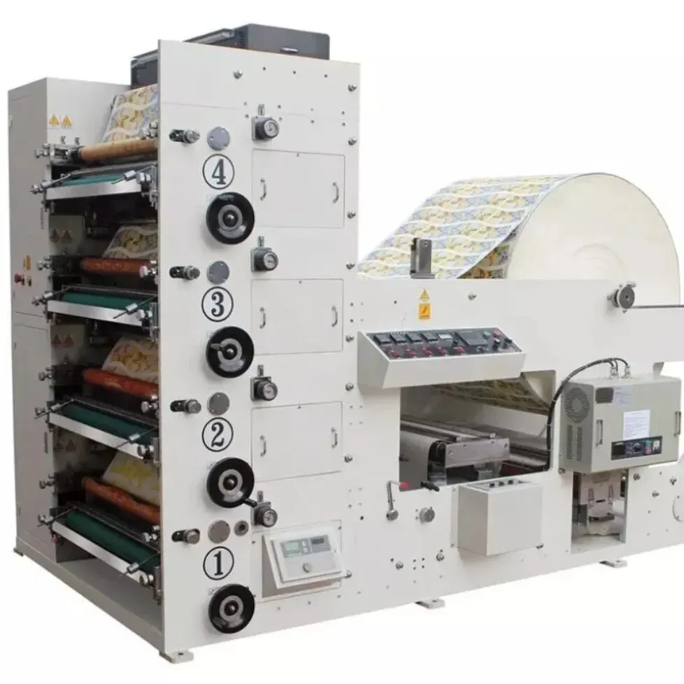 Narrow Web Adhesive Labels Flexo Printing Machine Paper Roll To Roll Flexo Printing Machine