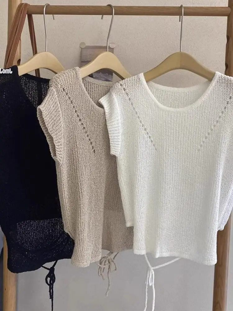 アイスシルクニットシャツ レディース 半袖 薄手 2025年新作 夏 おしゃれ エイジングケア サマーパーカー ショート丈 ホロートップ