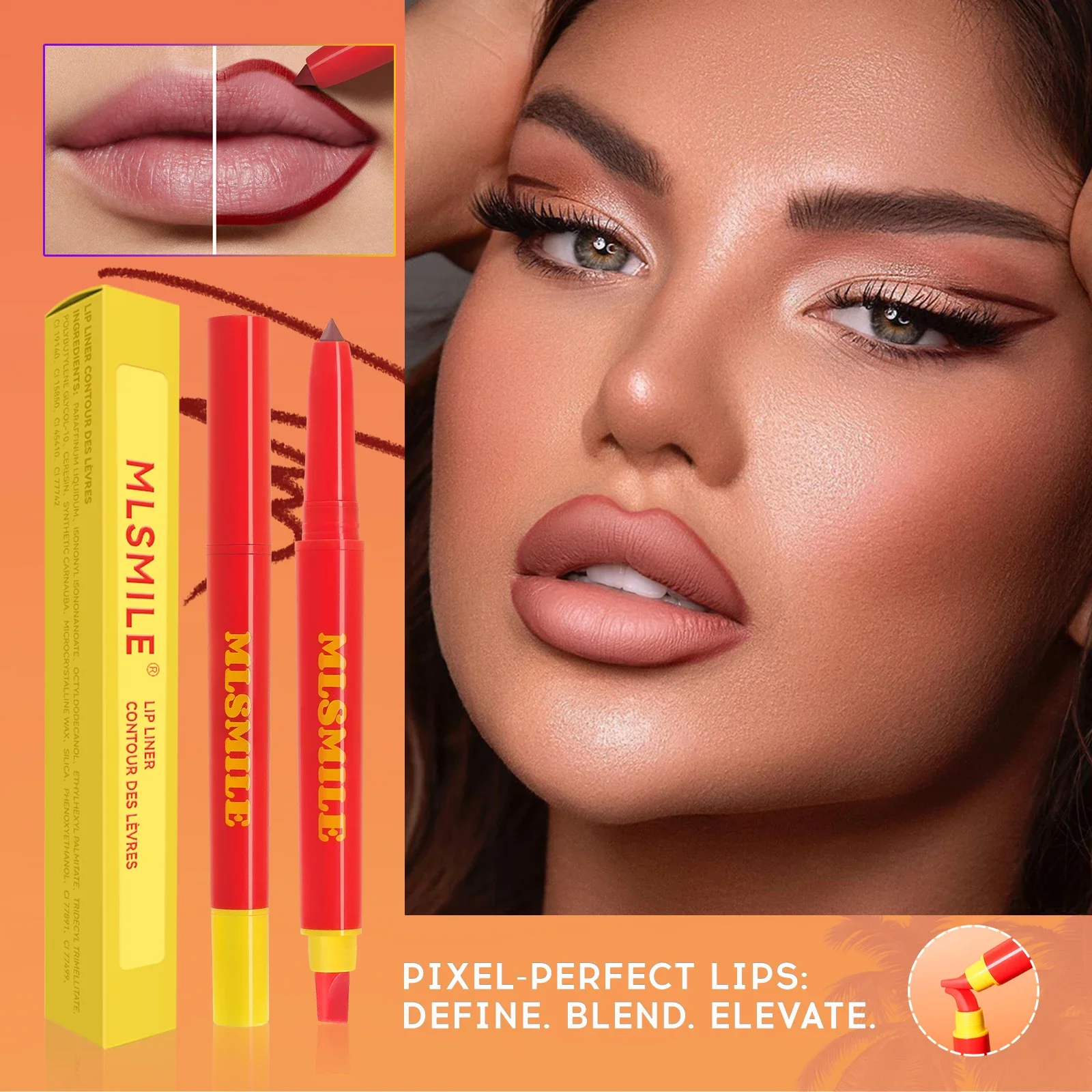 Penna automatica per labbra setosa 2In1 Pennello in silicone a doppia testa Lipliner Rossetto Impermeabile a lunga durata A prova di sudore A prova di sbavature