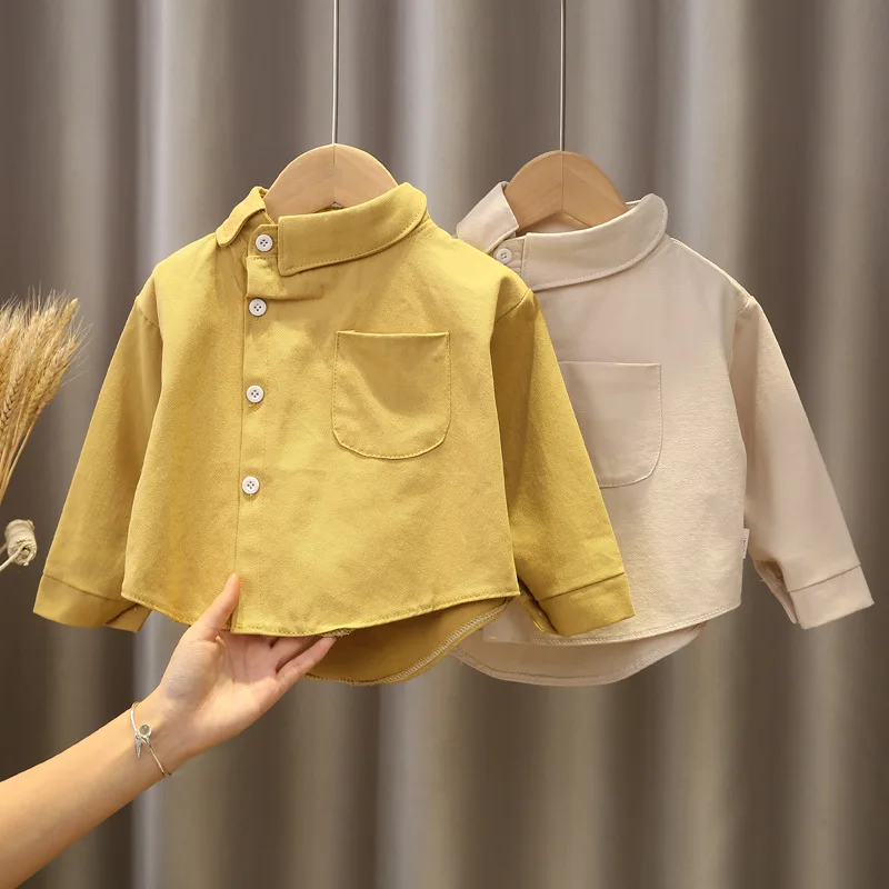 Boy Shirt Clothes Spring Thin Blouses Kids Clothing Toddler Casual Cotton Tops 1-4 Years Children Long Sleeves Shirt