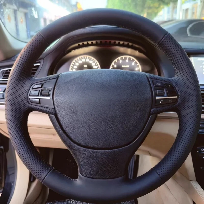 

Сшитый вручную кожаный чехол на руль автомобиля из микрофибры 520li 523 525 528 7 серии 730Li 740Li аксессуары для BMW 5 серии