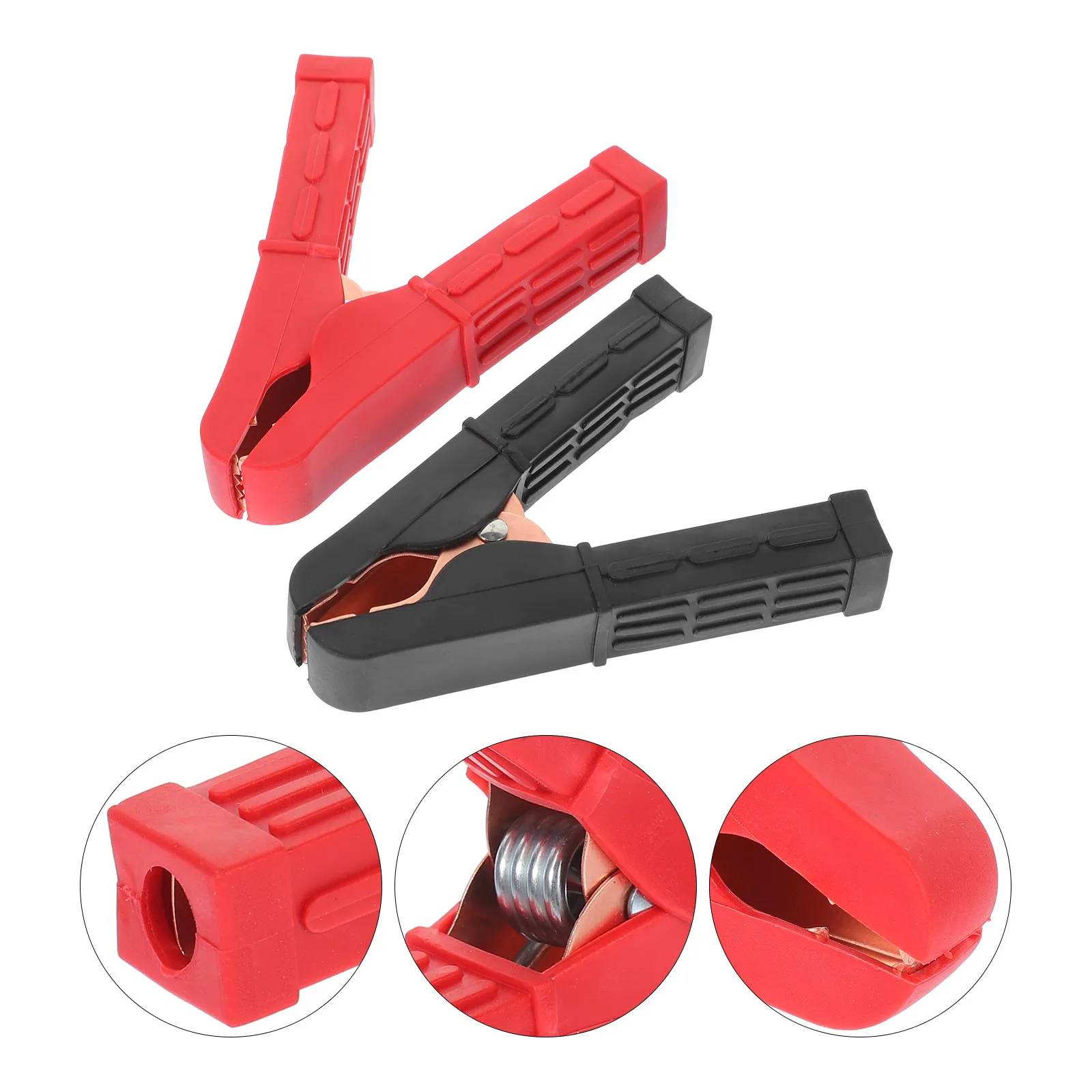 

2Pcs Clamp Insulated Electrical Test Clip Heavy Duty Crocodile Clip for Truck Maintenance and Power