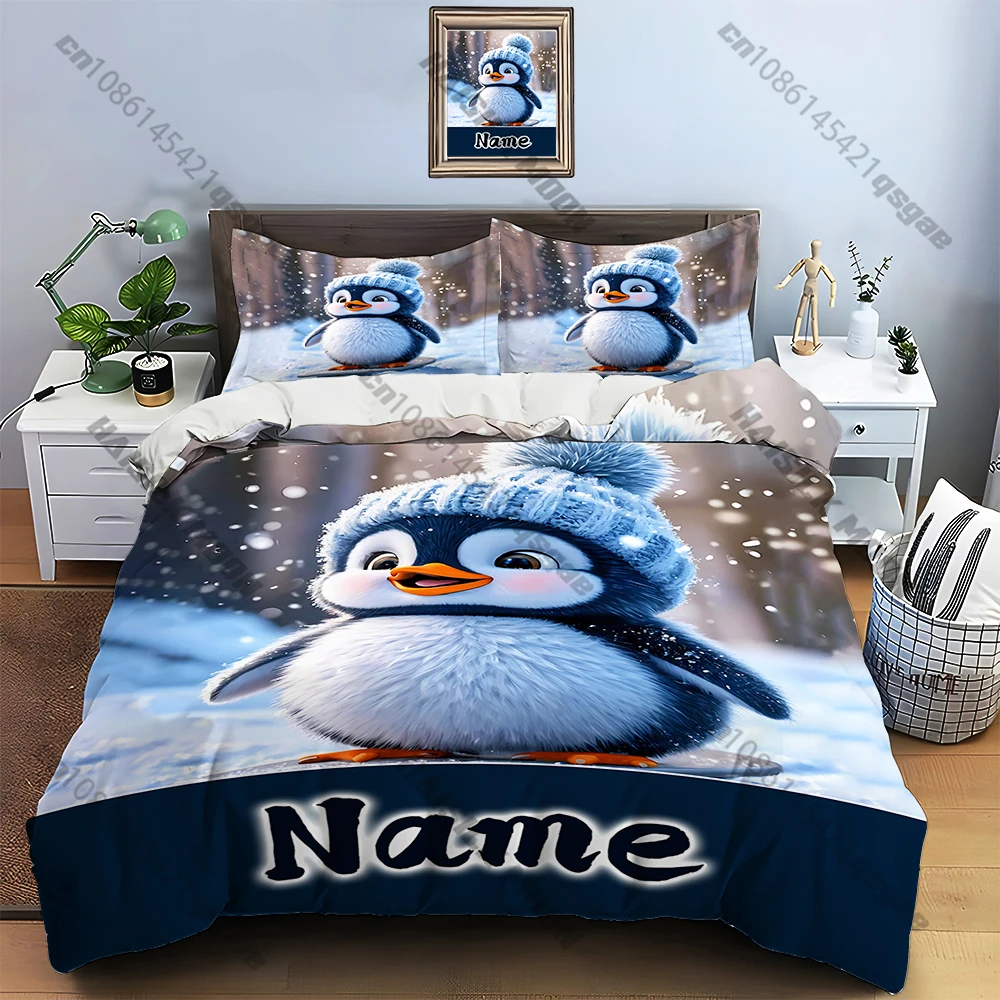 

2/3 шт. новый мультяшный милый пингвин, пододеяльник, светло-голубой детский подарок, комплект постельного белья для мальчиков и девочек-подростков, одинарный двойной размер, декор